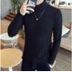 thumbnail image 3 of Suéter de cuello alto de color sólido de invierno, suéter de punto para hombre, suéter de estilo coreano para adolescentes, 3 of 6