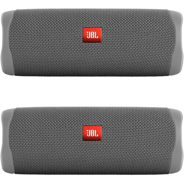 JBL Flip 5 Waterproof Portable Bluetooth Speaker Pair (Gray)