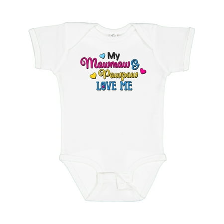 

Inktastic My Mawmaw and Pawpaw Love Me with Hearts Gift Baby Boy or Baby Girl Bodysuit
