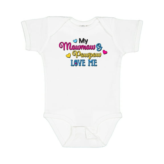 Inktastic My Mawmaw and Pawpaw Love Me with Hearts Boys or Girls Baby Bodysuit