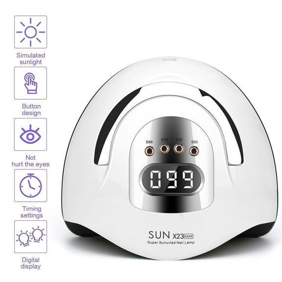 Elegant Choise Red Light Nail Lamp- 81 Beads for Quick Drying & No Black Nails,Safe & Efficient