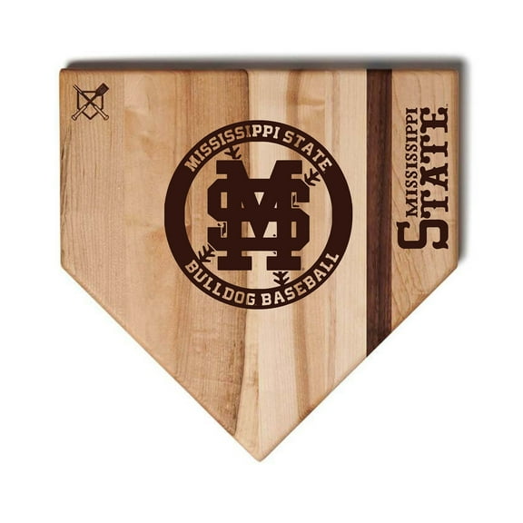 Baseball BBQ  Mississippi State Bulldogs 12" x 12" Home Plate Cutting Board