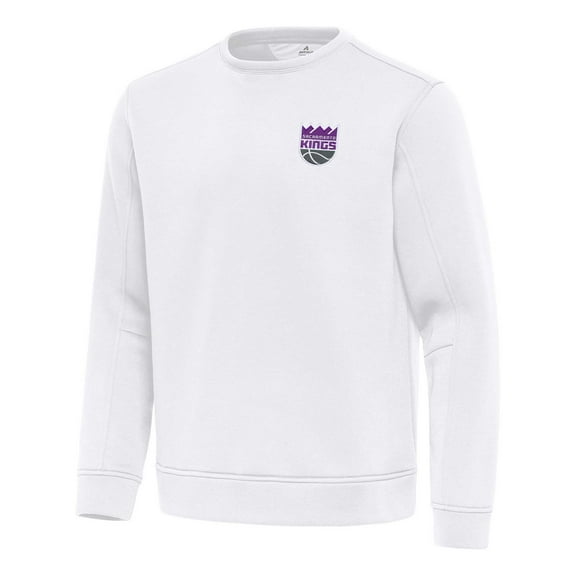 Men's Antigua  White Sacramento Kings Relevant Pullover Sweatshirt