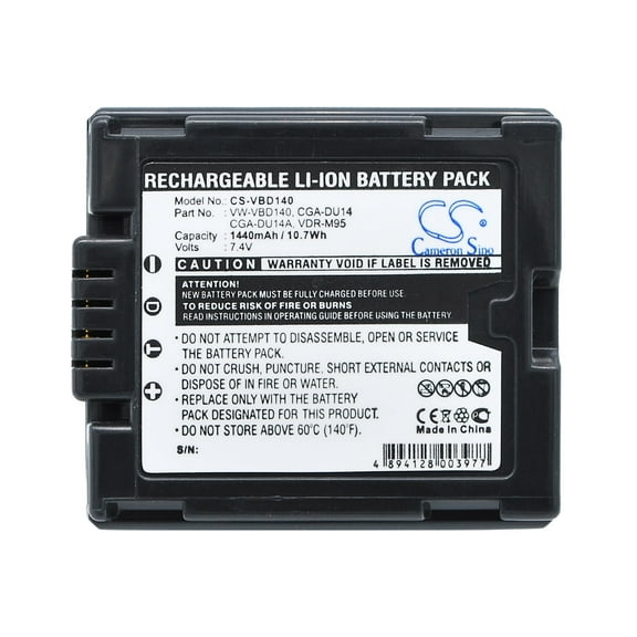 Battery for Panasonic CGA-DU14 VW-VBD140 HITACHI BZ-BP14S BZ-BP14SW DZ-BP14S