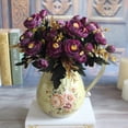 thumbnail image 5 of Ludlz 1Pc Artificial Tea Rose Faux Silk Flower Arrangement Hotel Room Wedding Decor, Craft Fake Flowers Floral Decor Glorious Moral for Home Dining-Table Hotel DIY Party Marriage Wedding, 5 of 7