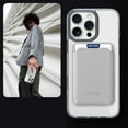 thumbnail image 5 of For iPhone 14 Magnetic Clear Wallet Phone Case,Magnetic Detachable Card Holder,Compatible with Mag-Safe,Military-Grade Protection,Shockproof Transparent Thin Fit Phone Case,Gray, 5 of 8