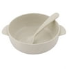 Household Kitchen Canteen Spoon Bowl Dinnerware Tableware Beige 2 in 1