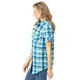 thumbnail image 3 of Woman Within Plus Size Petite Short-Sleeve Button Down Seersucker Shirt, 3 of 6