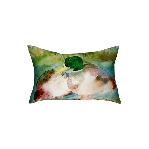 Betsy Drake KS242 11 x 14 in. Mallards Small No-Cord Pillow
