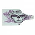 thumbnail image 1 of Day of the Dead Cutting Board, Illustration Gothic Vampire Like Face Skull Flowers Image, Decorative Tempered Glass Cutting and Serving Board, Wine Bottle Shape, Violet Purple and White, by Ambesonne, 1 of 1