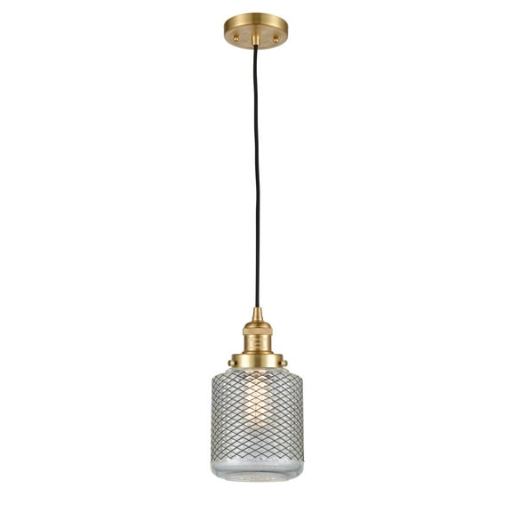 Innovations 201C-SG-G262 European Influence One Light Mini Pendant from Franklin Restoration collection in Gold, Champ, Gld Leaf finish,