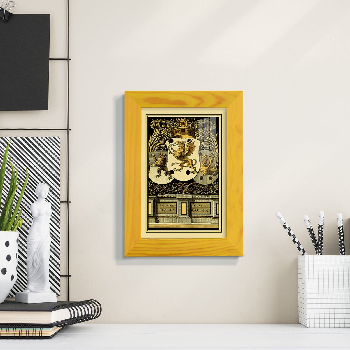 Family Crest II -Framed Print w/glass-Sunflower Yellow