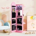thumbnail image 2 of Gymax 3 In 1 Kids Jewelry Cabinet w/3-Color Lighted Full Length Mirror Clothes Rack Pink, 2 of 10