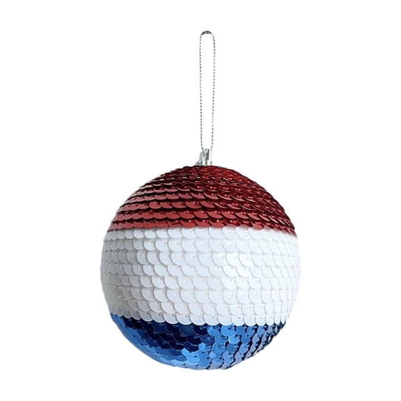 Diceymbol Patriotic Sequin Ball 6 Inch Sparkling Hanging Decor for 4th of July Parties, Memorial Day & Outdoor Celebrations
