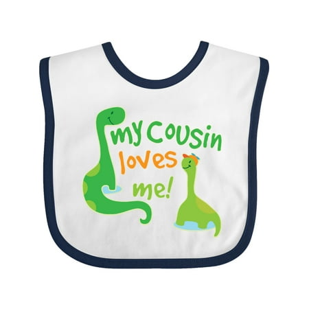 

Inktastic My Cousin Loves Me Dinosaur Gift Baby Boy or Baby Girl Bib