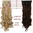 thumbnail image 4 of LELINTA Women 24" Long Curly Full Head Clip in Synthetic Hair Extentions 8 Piece 18 Clips Black Brown Blonde, 4 of 5
