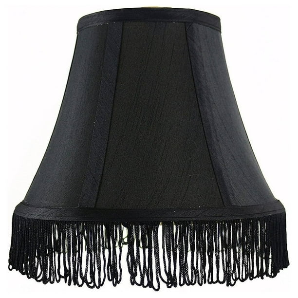 Urbanest Silk Bell Lamp Shade 5x9x7, Bell Shaped Lampshade With Fringe