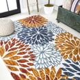 thumbnail image 5 of JONATHAN Y AMALFI COAST 8 x 10 Area Rug, Crisantemo Floral - Orange/Blue/Cream, AMC108A-8, 5 of 9
