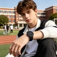 thumbnail image 1 of Reloj de pulsera de cuarzo analógico con movimiento silencioso, impermeable, estilo deportivo casual, unisex para estudiantes, chicos y chicas adolescentes., 1 of 9