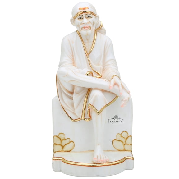 Sai baba Statue Large Marble Sai baba idol, divine statue, Sai baba figurine, Shirdi Sai Baba, Marble Sai Baba Statue, Sri DattaGuru (12 inches)