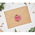 thumbnail image 3 of Darling Souvenir Round 45 Pcs Floral Border Thank You Stickers Personalized Bride Groom Names And Date Envelope Seals-Peach, 3 of 3