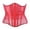 Red, variant on Women Medium Length Fishbone Strap Waist Closure Thin Waistband Shaping Bodysuit Cincher Girdle Slimmer Underwear