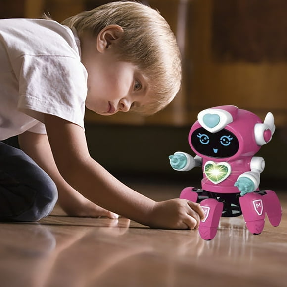 Riforla Six Robot pour Enfants Robot Intelligent Chantant et Dansant Jouets Garçon et Fille Éducation Rouge