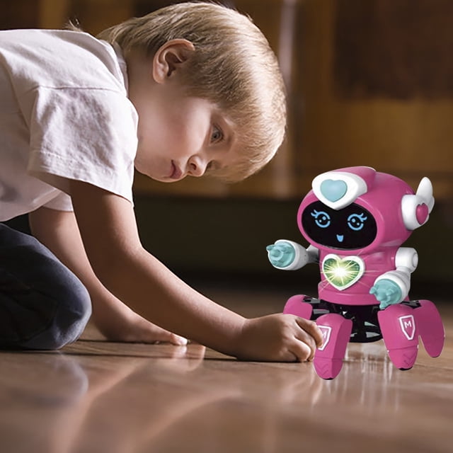 Riforla Six Robot pour Enfants Robot Intelligent Chantant et Dansant Jouets Garçon et Fille Éducation Rouge