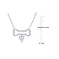 thumbnail image 3 of 2/3 Carat (Ctw) Lab-Created Moissanite Dog Bone Necklace in Sterling Silver with Chain for Women, 3 of 5