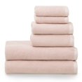 thumbnail image 2 of Welhome Textured Pique Weave 6 Piece Bath Towel Set, Blush, 2 of 7