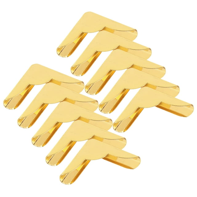 OULII 10Pcs Book Scrapbook Box Corner Protectors Golden Iron for Decorative Use Back to School