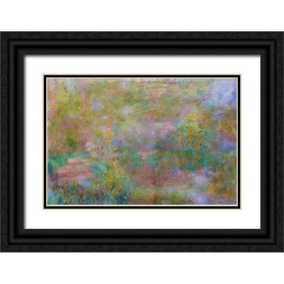 Sophie 6 14x11 Black Ornate Wood Framed with Double Matting Museum Art Print Titled - Monets Garden