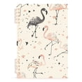 thumbnail image 2 of Flamingo Black and Pink Ring Binder Notebook Journey Note Diary College Ruled Spiral Notebook Study Loose Leaf Paper A5 60 Pages, 2 of 8