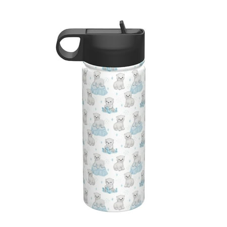 

Tideii Playful Polar Bear Pals for 18OZ Insulated Space Bottle Stainless Steel Water Cup with Straw Suitable for Outdoor Sports Unisex