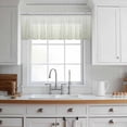 thumbnail image 5 of Sage Green Sheer Curtains Valances for Windows Floral Stripe Gradient Simple Branch Texture Chiffon Kitchen Valances for Cafe, Voile Window Treatments Curtains for Living Room Bedroom, 42"x18", 5 of 9