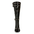 thumbnail image 2 of YDN Women's Round Toe Knee High Boots Strappy Buckle Chunky Mid Heel Zippers Long Booties Daily Club Dress Shoes Size 8 Black, 2 of 4