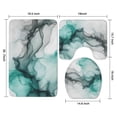 thumbnail image 3 of Black Green Translucent Marble Pattern Bathroom Rugs Sets 3 Piece,Toilet Cover Set,Absorbent Non Slip Bathroom Mats Sets with U-Shaped Contour Rug Toilet Rug Set, 3 of 5