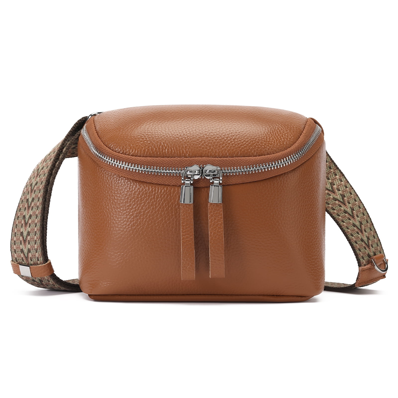 Steeltime Unisex Super Soft Leather Crossbody Bag with 6