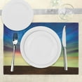 thumbnail image 3 of Ambesonne Tree Place Mats Set of 4, Surreal Sky Field Ombre, Standard Size, Blue Lime Brown, 3 of 6