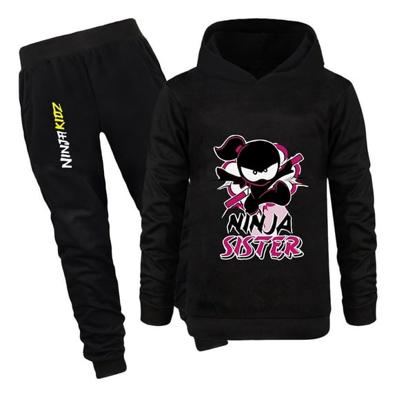 Ninja Kidz Hoodie and Joggers for Kids – Boys Girls 2-Piece Character Outfit – Casual and Sportswear Clothing Set