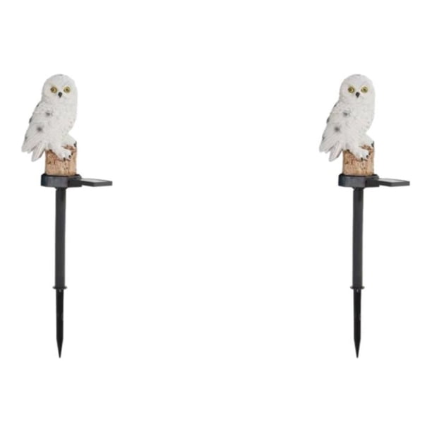 Naiovety Luz LED impermeable para jardín, iluminación exterior atractiva, iluminación atractiva para exteriores, búho blanco buho Blanco 2Conjunto