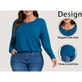 thumbnail image 5 of DDLUYY Women's Plus Size Tops Crew neck Long Sleeve Shirts Loose Tunic Tops Fall Shirts, 5 of 7