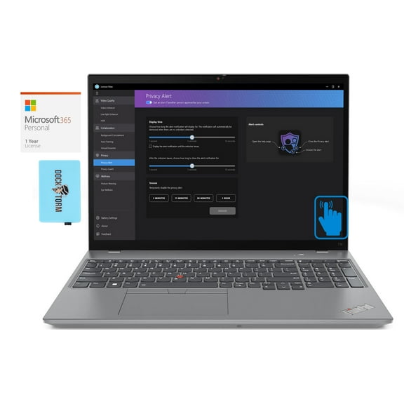 Lenovo T16 Gen 2 Home/Business Laptop (Intel i7-1355U 10-Core, 16.0in 60 Hz Touch Wide UXGA (1920x1200), Intel UHD, Win 11 Pro) with Microsoft 365 Personal , Dockztorm Hub