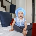 thumbnail image 4 of MasteelfCA 2Pcs Kids Elastic Wide-brimmed Nightcap Simple Sleeping Hat Chic Shower Hat, 4 of 8