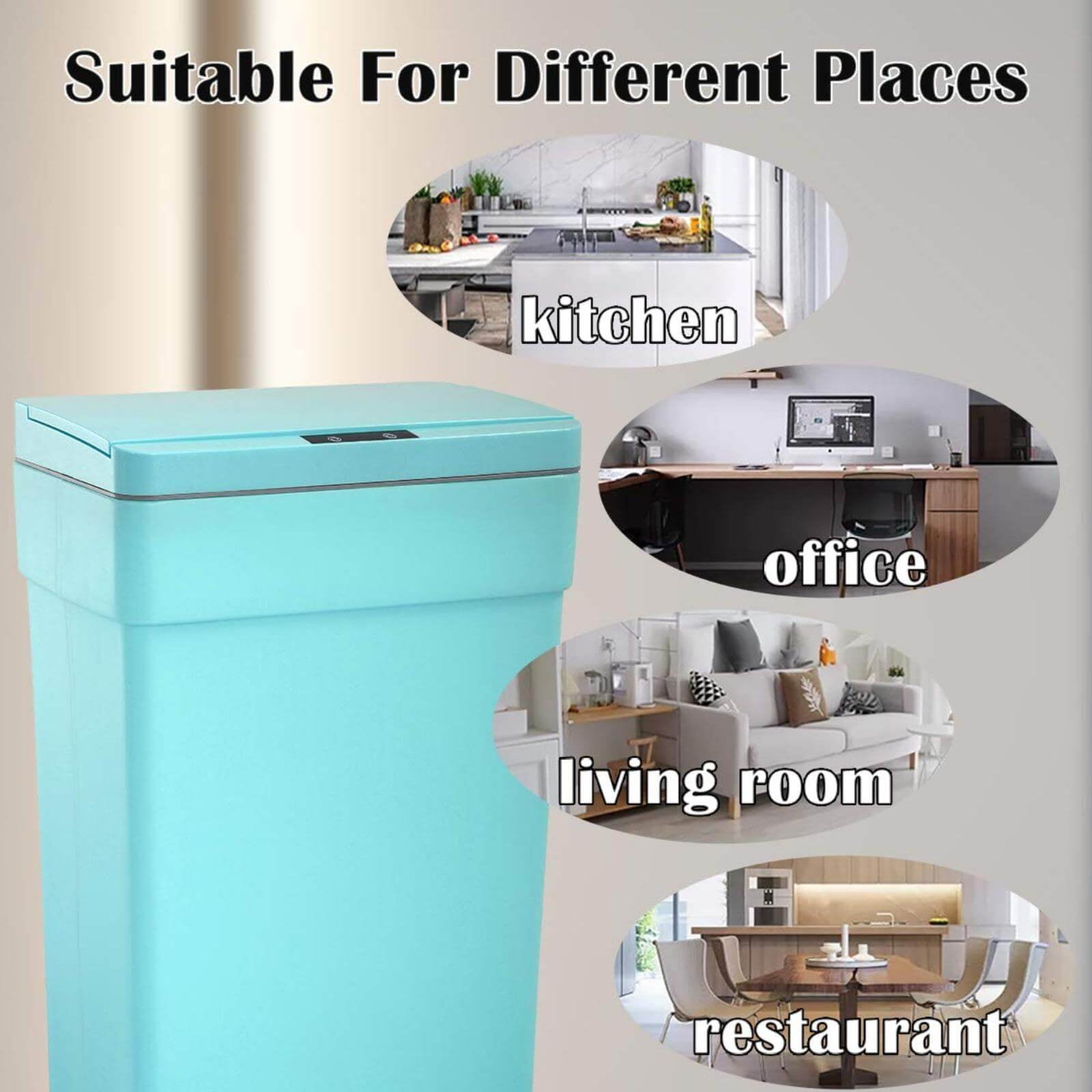 Touchless Trash Can Automatic Touch Free Kitchen Trash Can 13 Gallons –  Modern Kitchen Maker