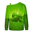thumbnail image 4 of Hauts à Manches Longues pour Femmes Chandail Imprimé de la Saint-Patrick pour Femmes Chemise à Épaules Dénudées chandail Graphique à Manches Longues, 4 of 5