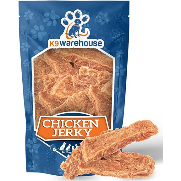 K9warehouse - Chicken Jerky Dog Treats - Premium, Single-Ingredient, Dehydrated Breast Tenders - No Fillers or Preservatives - Ideal for All Breeds