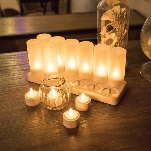 Bougies LED, bougies sans flamme vacillantes, bougie rechargeable, vraies  bougies de cire avec télécommande