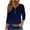 Navy, variant on Fouhkni Womens Tunic Tops Loose Fitted Long Sleeve Notch V Neck Casual Fall Plain Comfy Shirts