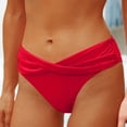 thumbnail image 4 of FENGGHAO Women's Halter Bikini Set with Padded Top and V-Cut Bottom, Retro Two Piece Swimsuit for Beach Vacations, Soft Quick-Dry Fabric, Red S, 4 of 5